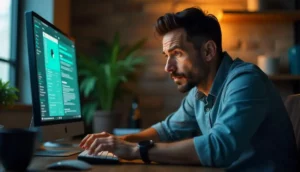 Dueño de negocio revisando su web con errores de diseño que afectan a sus ventas