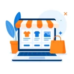 Valencia: Diseño web con catálogo online – Ilustración digital moderna Valencia: Ilustración que representa el diseño de una web con catálogo online, estilo digital limpio y profesional
